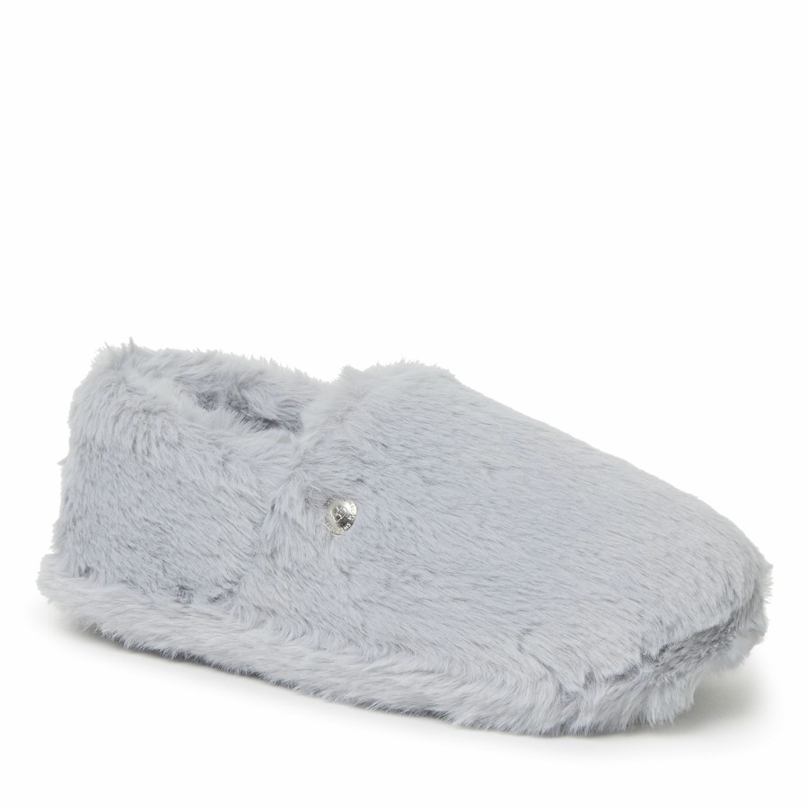 Women Dearfoams Moccasin Slippers | Women'S A Line Furry Closed Back