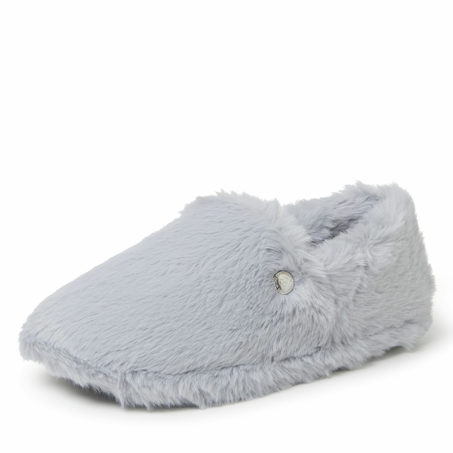 Women Dearfoams Moccasin Slippers | Women'S A Line Furry Closed Back