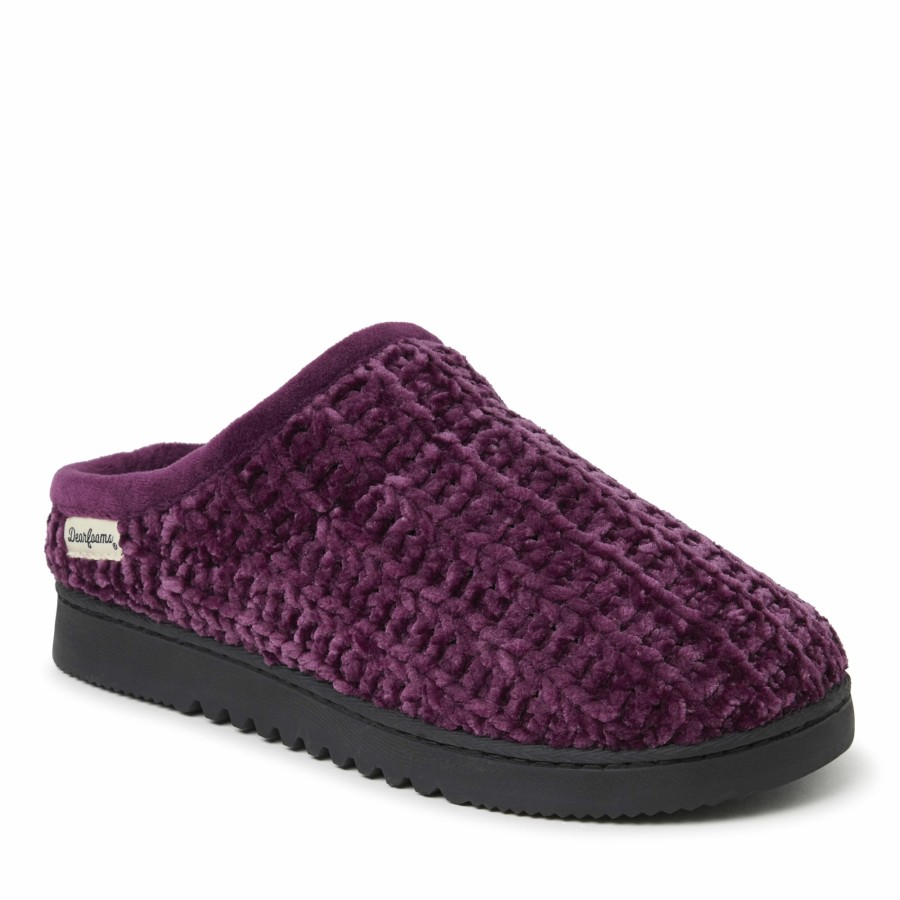 Women Dearfoams Clog & Scuff Slippers | Women'S Chenille High Vamp Clog