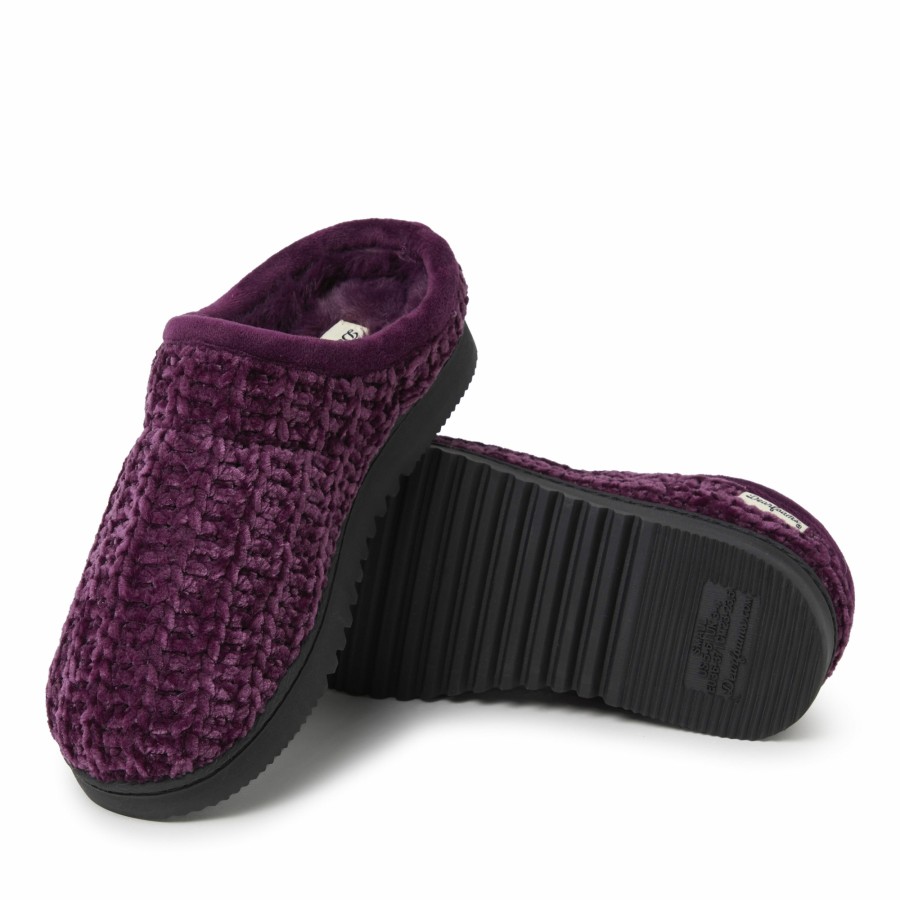 Women Dearfoams Clog & Scuff Slippers | Women'S Chenille High Vamp Clog