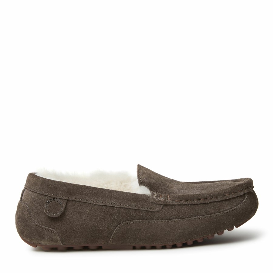 Men Dearfoams Slippers | Men'S Fireside By Dearfoams Melbourne Genuine Shearling Moccasin Slipper