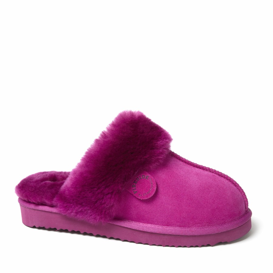 Women Dearfoams Slippers | Women'S Fireside By Dearfoams Sydney Genuine Shearling Scuff