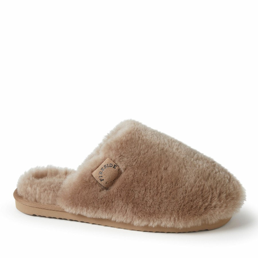 Women Dearfoams Slippers | Women'S Fireside By Dearfoams Shelly Beach Genuine Shearling Scuff