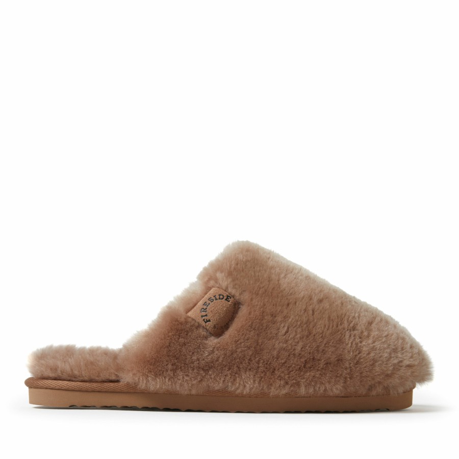 Women Dearfoams Slippers | Women'S Fireside By Dearfoams Shelly Beach Genuine Shearling Scuff