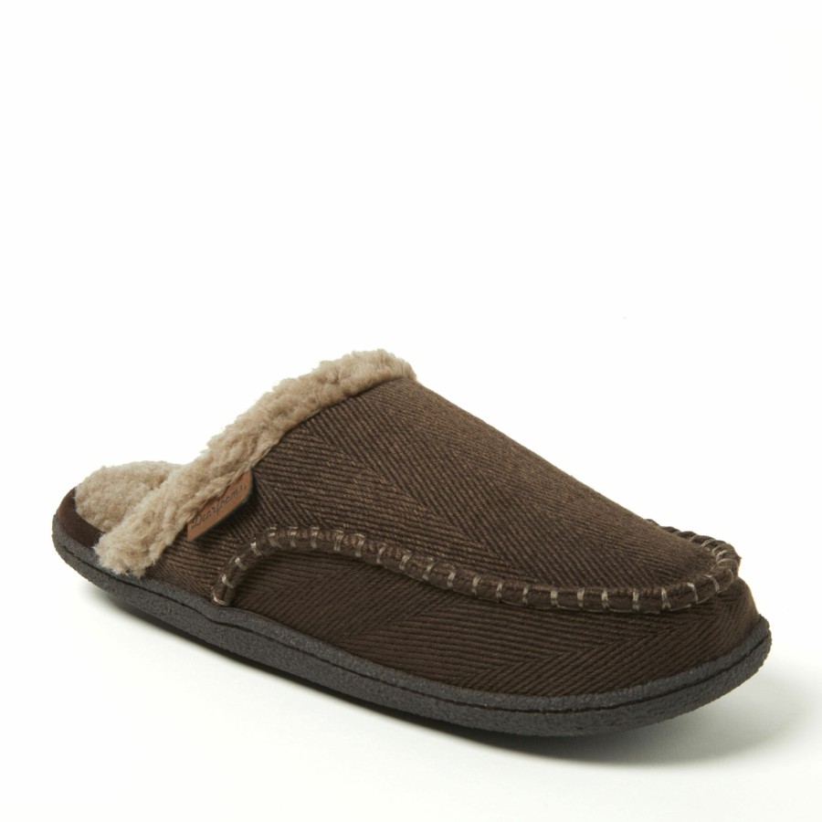 Men Dearfoams Moccasin Slippers | Men'S Matthew Moc Toe Scuff