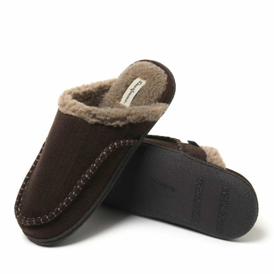 Men Dearfoams Moccasin Slippers | Men'S Matthew Moc Toe Scuff