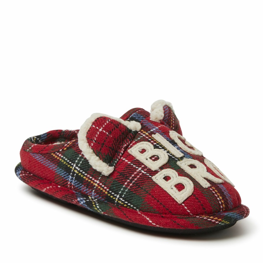 Kids Dearfoams Slippers | Kids Lil Bear Plaid Clog Slipper