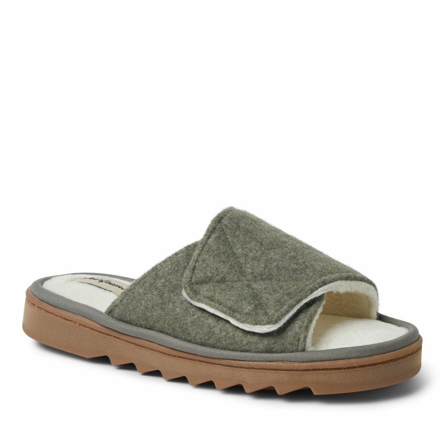 Women Dearfoams Slide & Flip Flop Slippers | Women'S Norma Wool Blend Slide