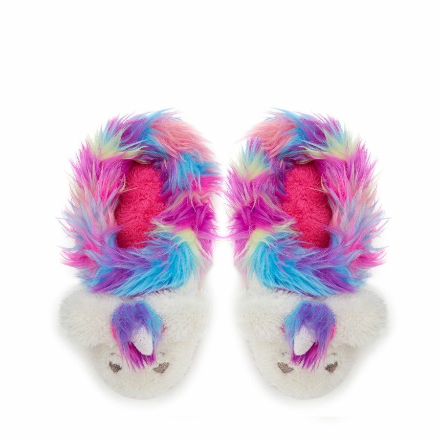 Kids Dearfoams Slippers | Kids Rainbow Unicorn Clog Slipper