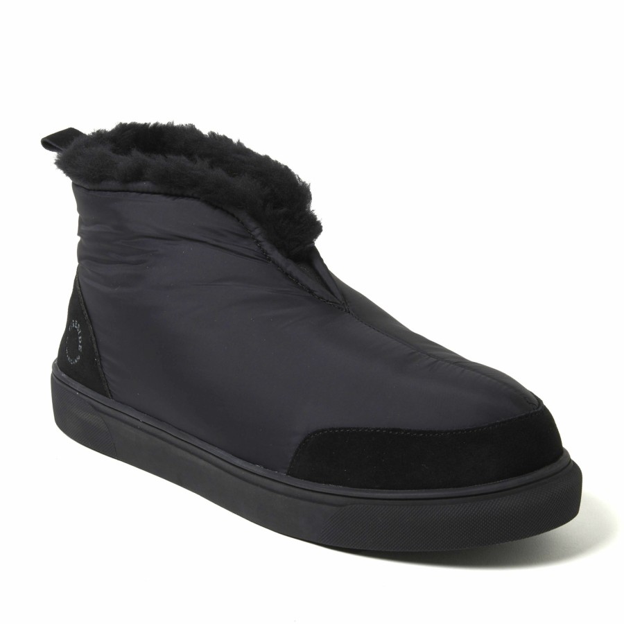 Men Dearfoams Boot & Bootie Slippers | Men'S Fireside By Dearfoams Shearling Warm Up Bootie