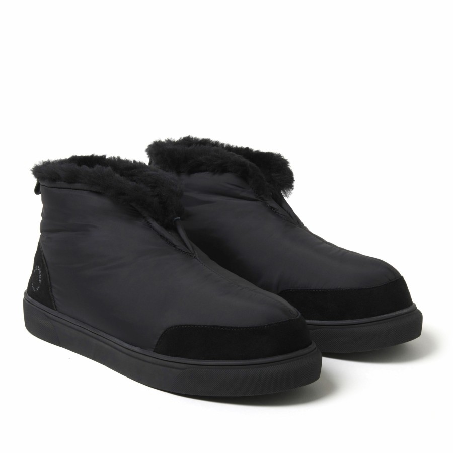 Men Dearfoams Boot & Bootie Slippers | Men'S Fireside By Dearfoams Shearling Warm Up Bootie