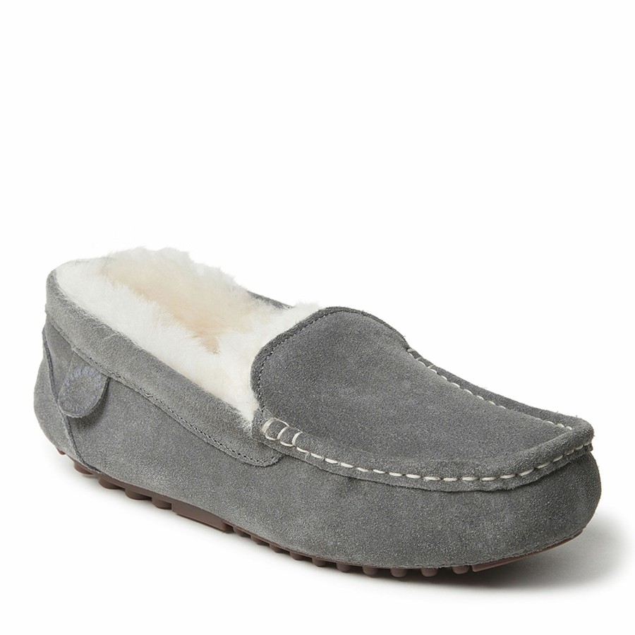 Women Dearfoams Extended Sizes | Women'S Fireside By Dearfoams Mel Genuine Shearling Moccasin