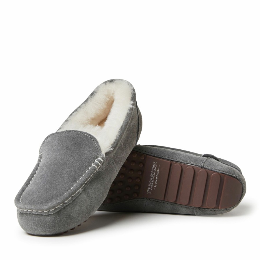 Women Dearfoams Extended Sizes | Women'S Fireside By Dearfoams Mel Genuine Shearling Moccasin