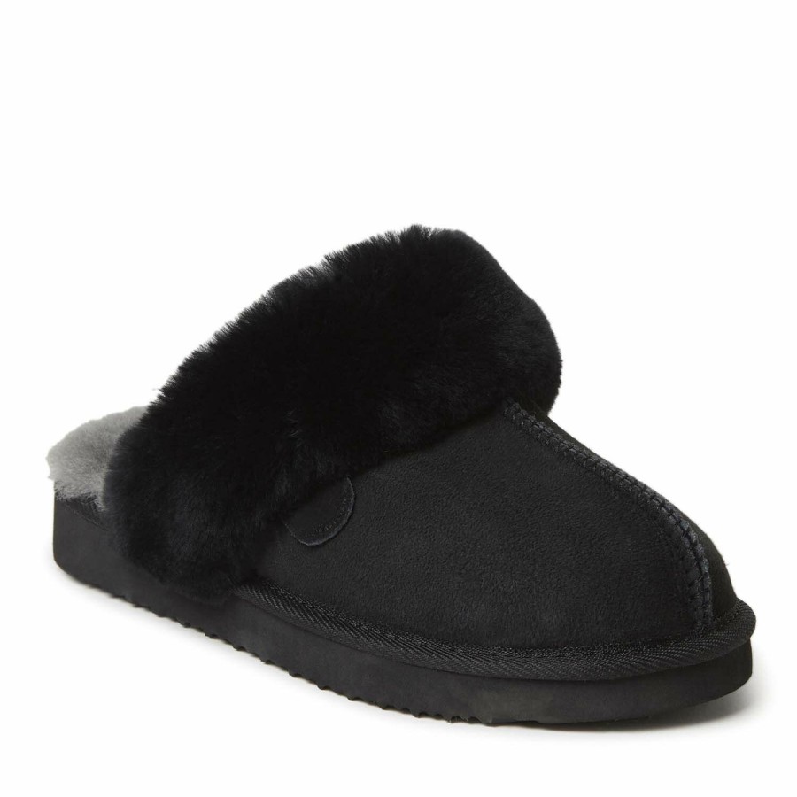 Women Dearfoams Extended Sizes | Women'S Fireside By Dearfoams Sydney Water Resistant Genuine Shearling Scuff Slipper