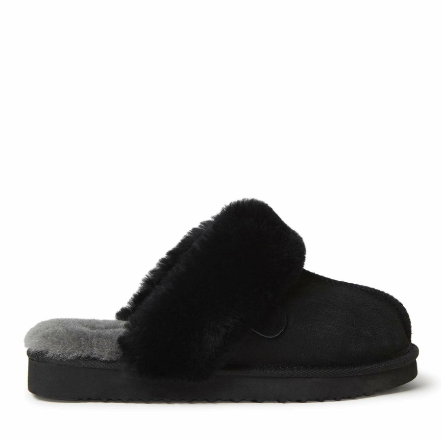 Women Dearfoams Extended Sizes | Women'S Fireside By Dearfoams Sydney Water Resistant Genuine Shearling Scuff Slipper