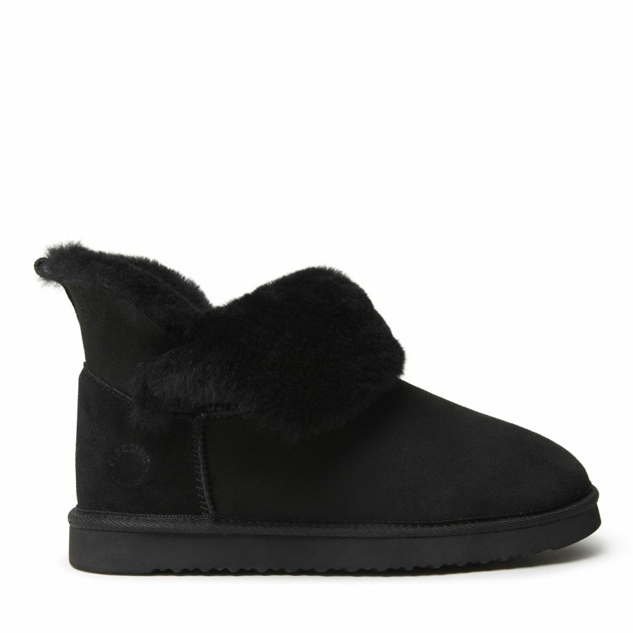 Women Dearfoams Slippers | Women'S Fireside By Dearfoams Perth Genuine Shearling Foldover Boot Slipper