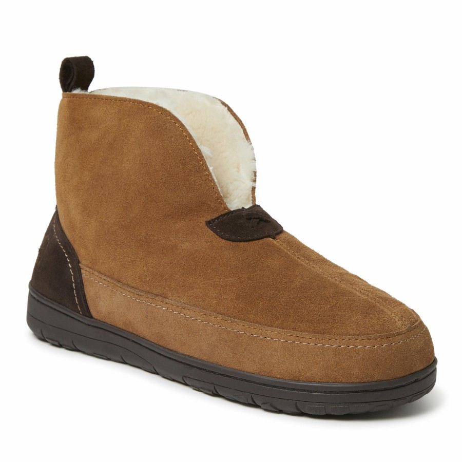 Men Dearfoams Boot & Bootie Slippers | Men'S Genuine Suede Boot Slipper