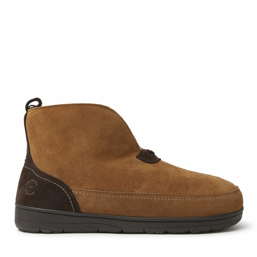 Men Dearfoams Boot & Bootie Slippers | Men'S Genuine Suede Boot Slipper