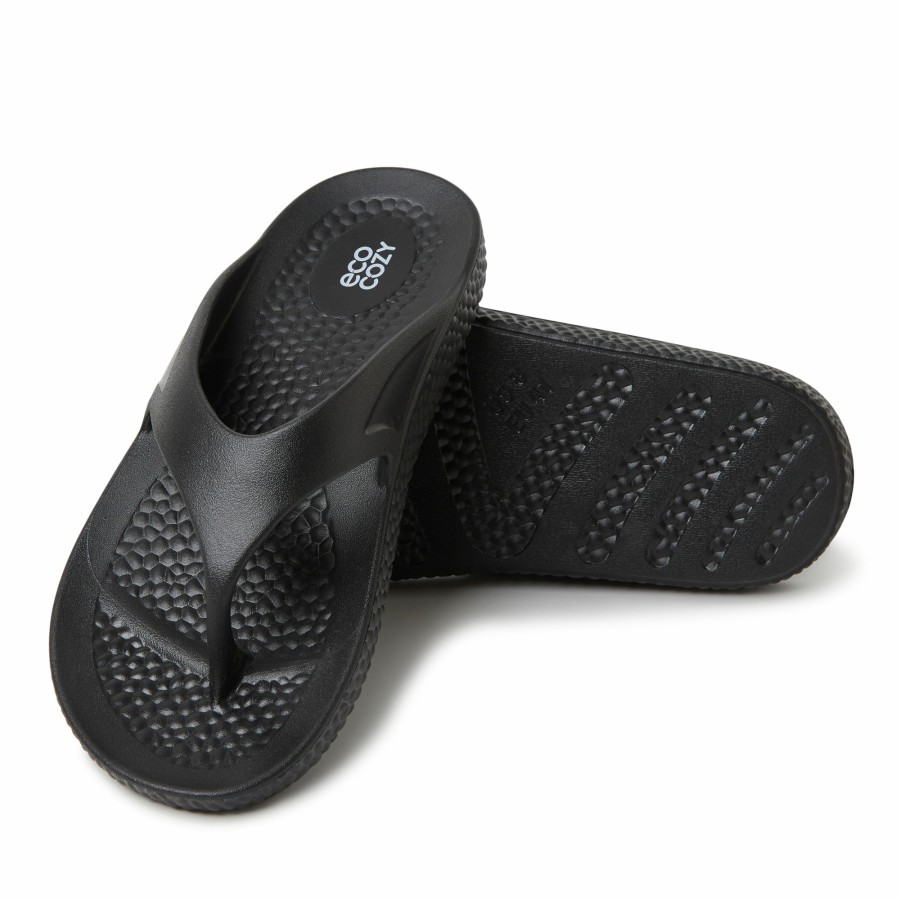 Men Dearfoams Slide & Flip Flop Slippers | Men'S Ecocozy Sustainable Comfort Thong