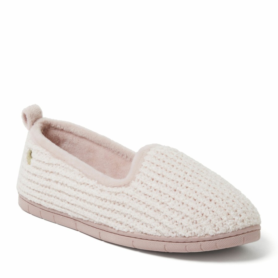 Women Dearfoams Moccasin Slippers | Women'S Rachel Marled Chenille Closed Back