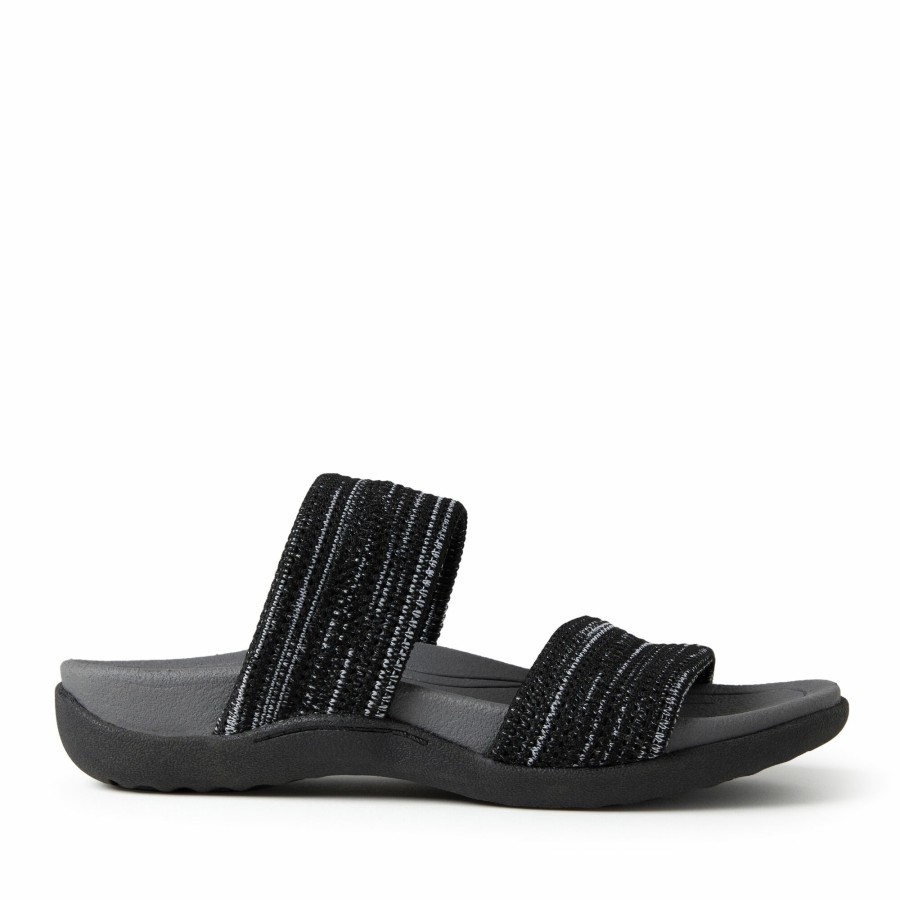 Women Dearfoams Slide & Flip Flop Slippers | Women'S Blair Low Foam Double Band Sandal