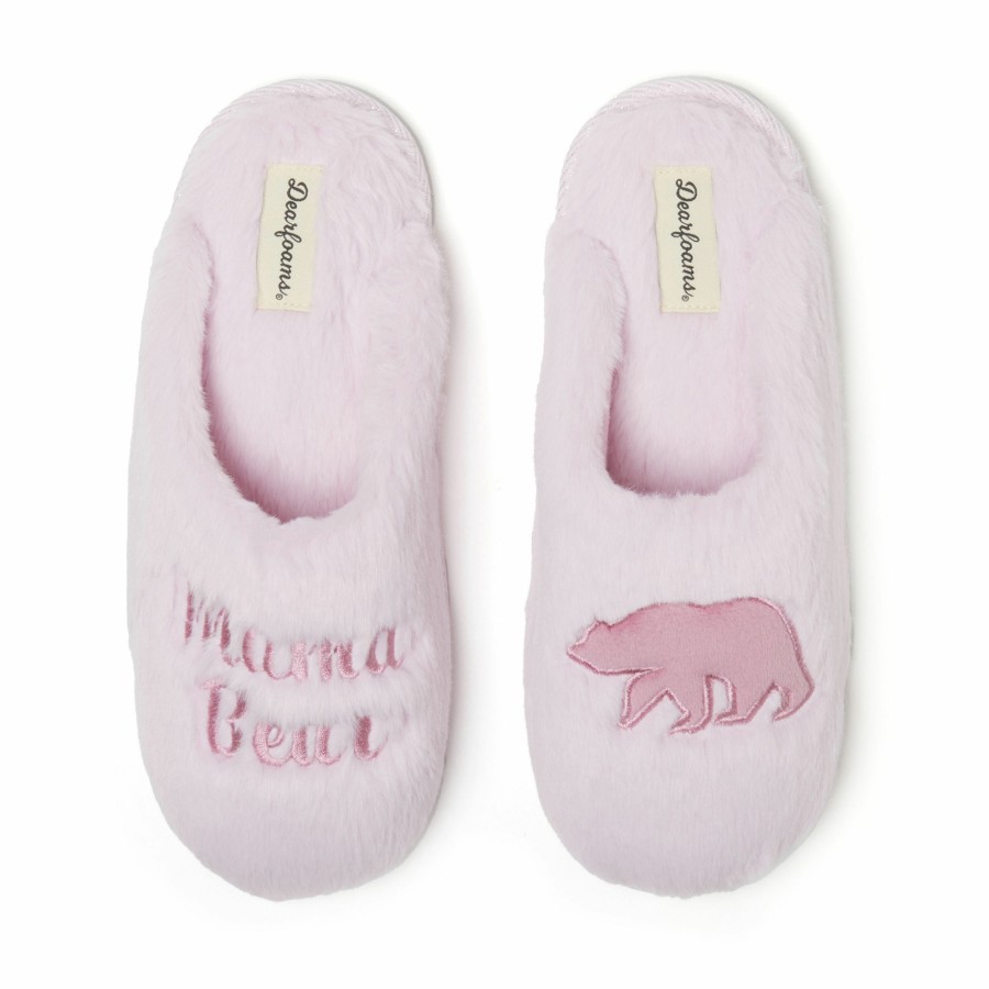 Women Dearfoams Clog & Scuff Slippers | Women'S Bailey Holiday Faux Fur Scuff