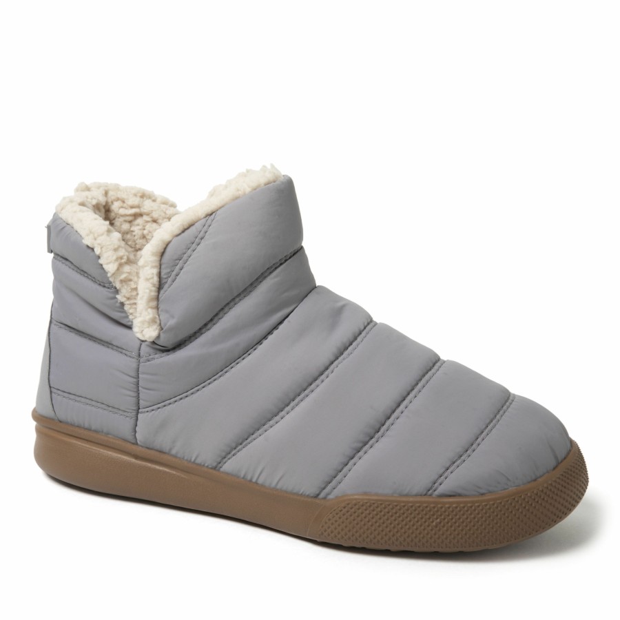 Men Dearfoams Boot & Bootie Slippers | Men'S Bryant Nylon Puffer Slipper Boot