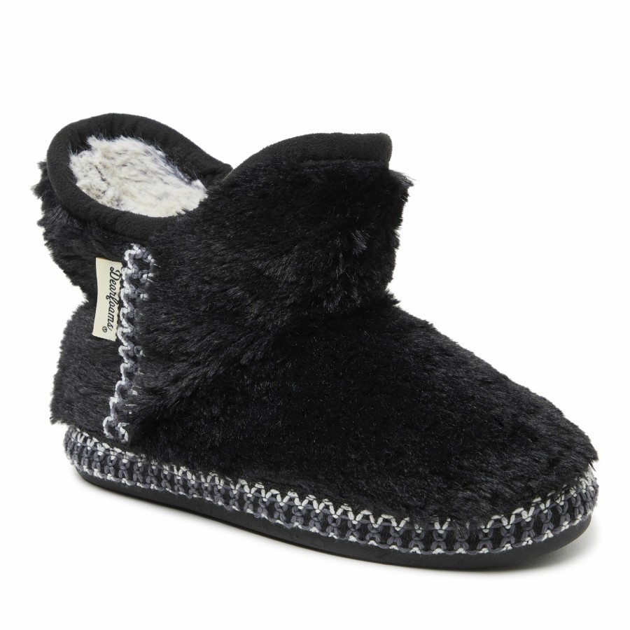 Kids Dearfoams Boots | Kids Charlotte Furry Bootie Slipper