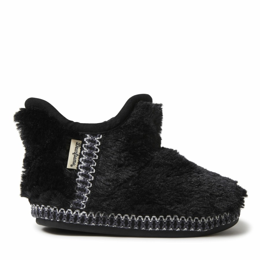 Kids Dearfoams Boots | Kids Charlotte Furry Bootie Slipper