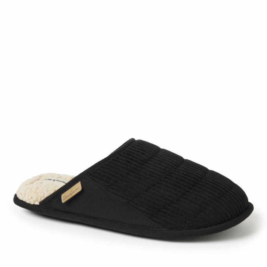 Men Dearfoams Clog & Scuff Slippers | Men'S Rocky Mixed Material Scuff Slippers