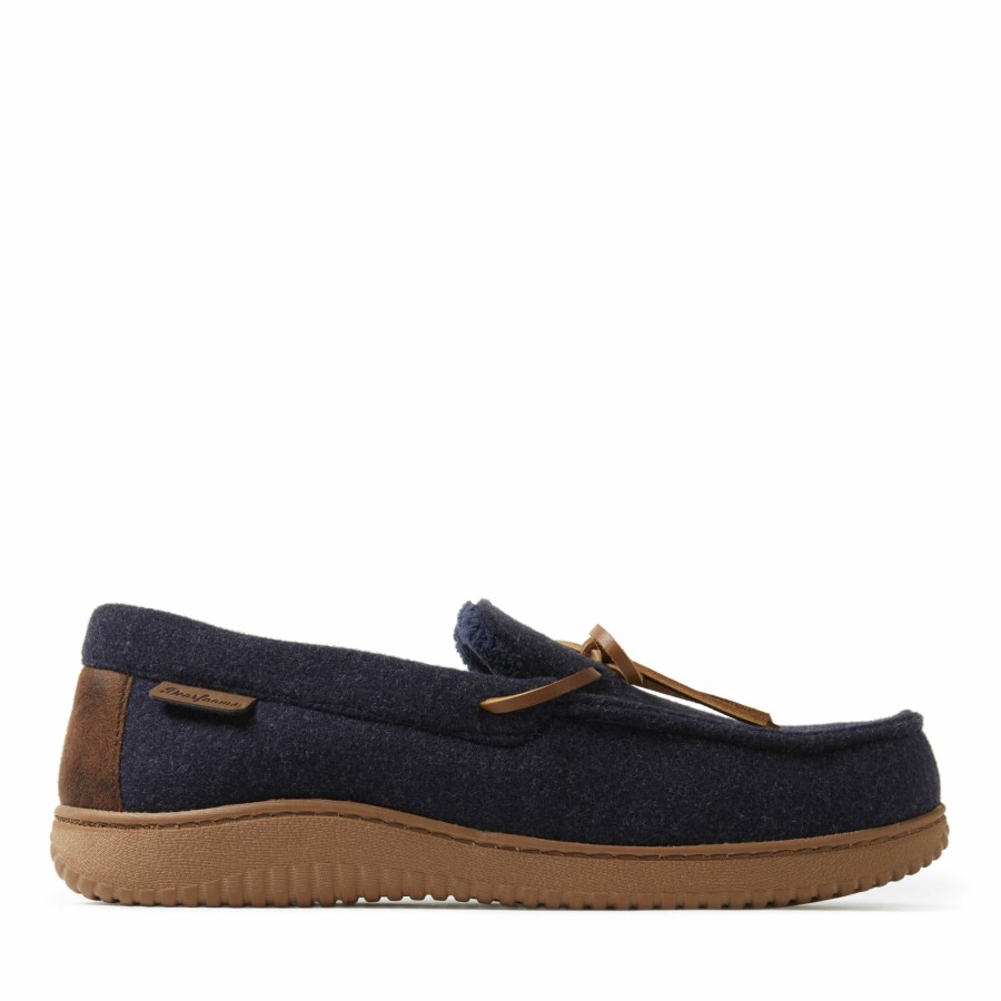 Men Dearfoams Moccasin Slippers | Men'S Westboro Wool Blend Energy Return Moccasin Slippers