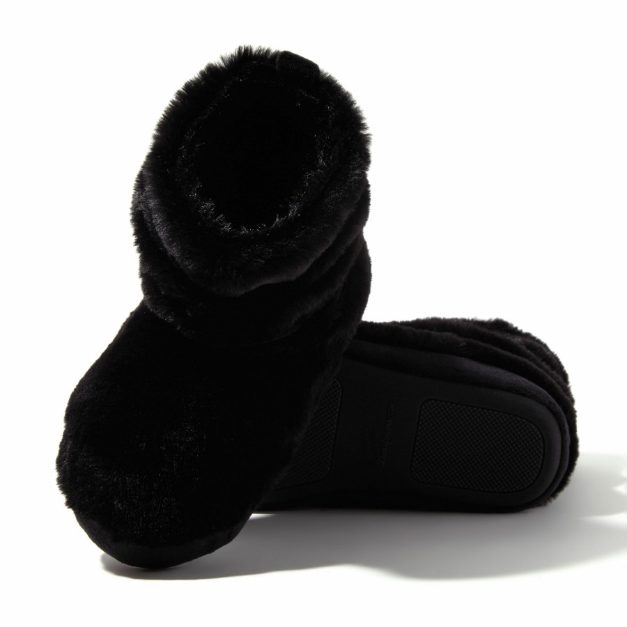 Women Dearfoams Boot & Bootie Slippers | Women'S Kimber Furry Bootie