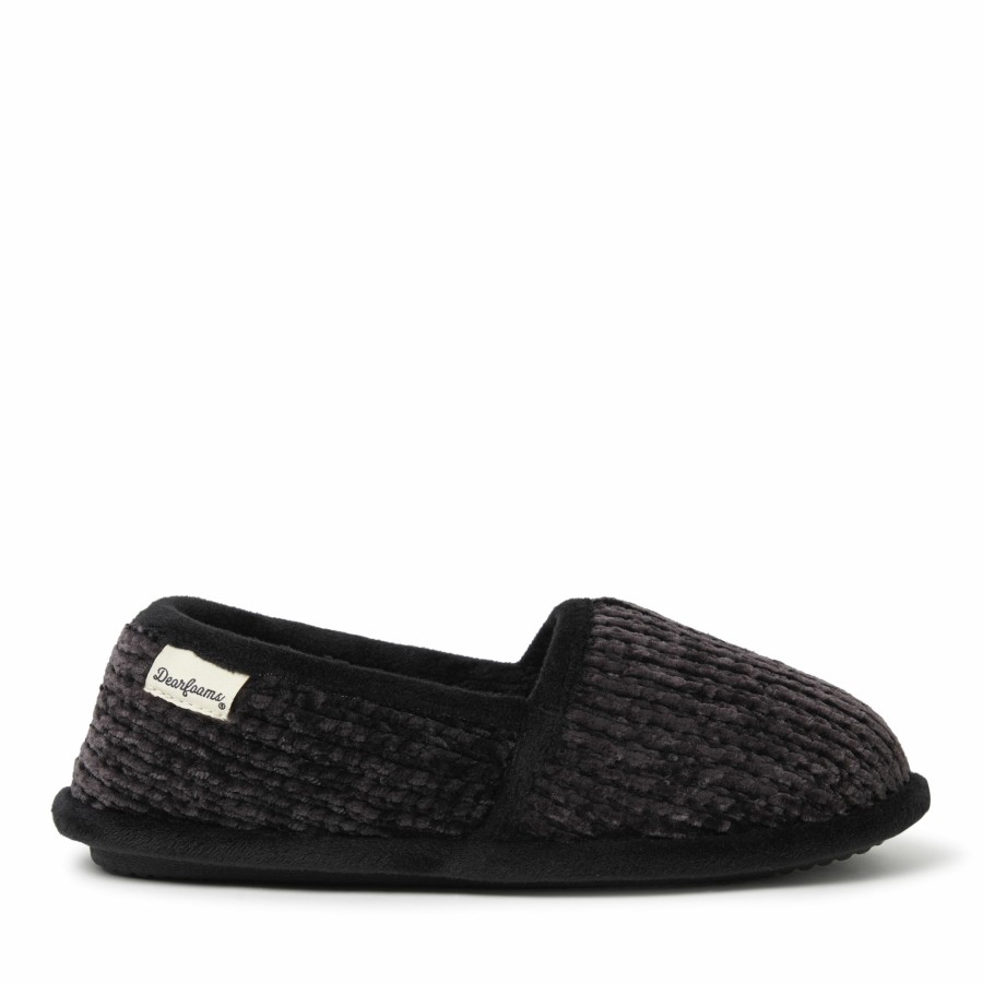 Women Dearfoams Moccasin Slippers | Women'S Chenille Closed Back