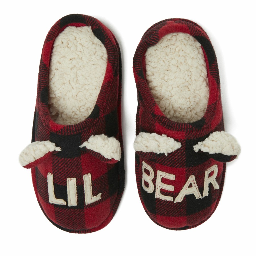 Kids Dearfoams Slippers | Kids Lil' Bear Buffalo Check Clog Slipper