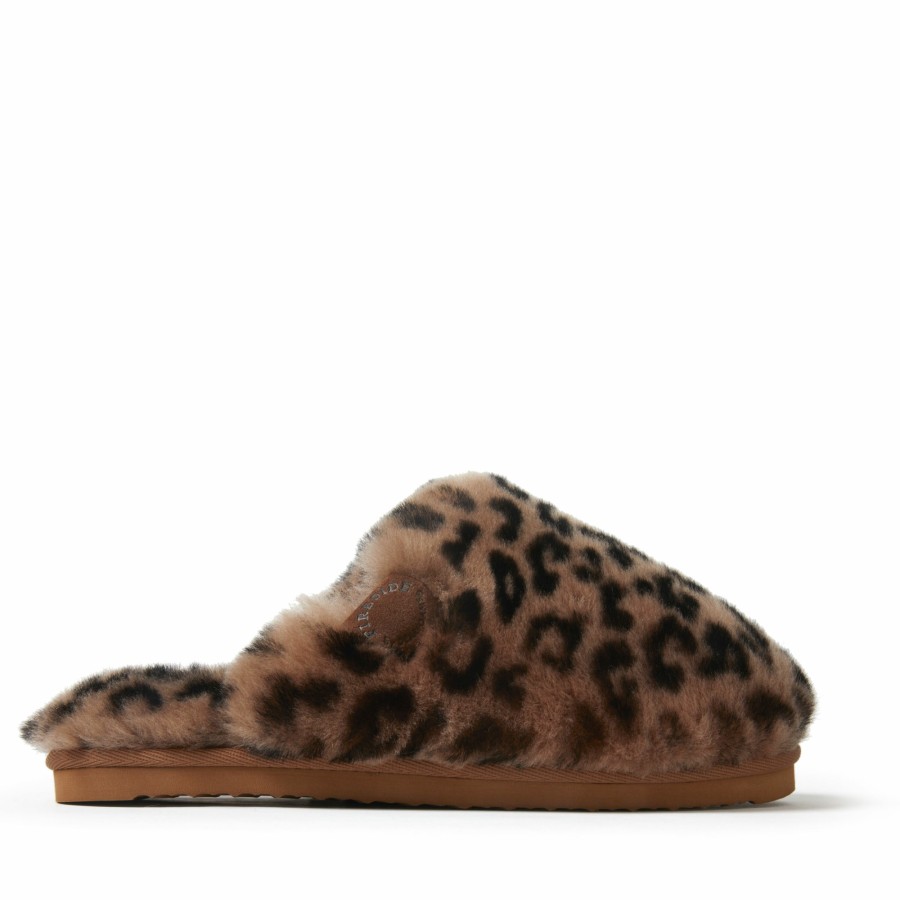 Women Dearfoams Slippers | Women'S Fireside By Dearfoams Shelly Beach Genuine Shearling Scuff