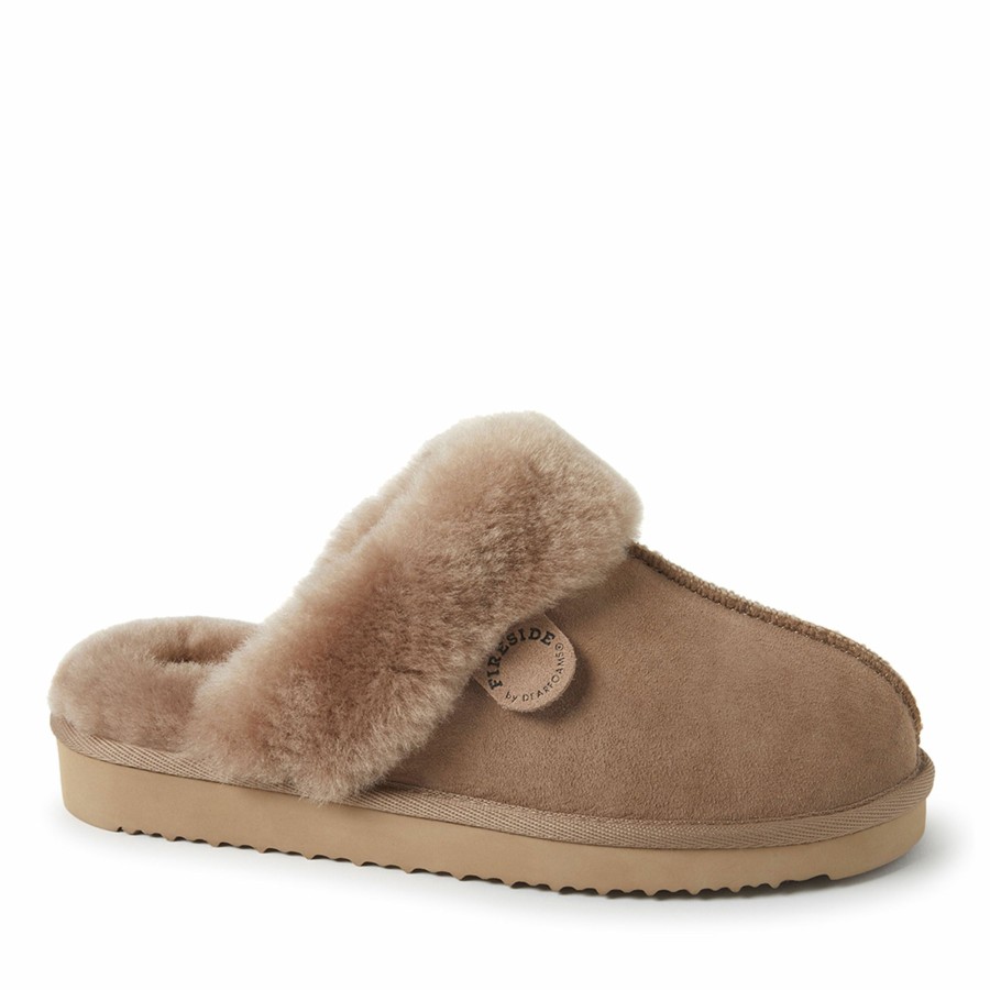 Women Dearfoams Slippers | Women'S Fireside By Dearfoams Sydney Water Resistant Genuine Shearling Scuff Slipper