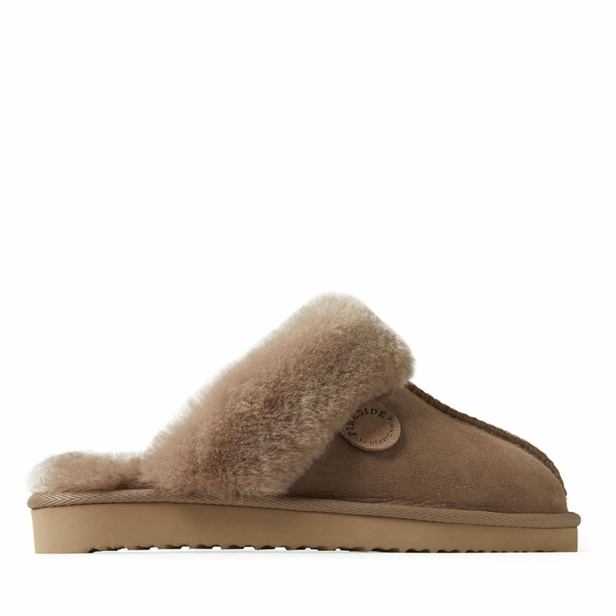 Women Dearfoams Slippers | Women'S Fireside By Dearfoams Sydney Water Resistant Genuine Shearling Scuff Slipper