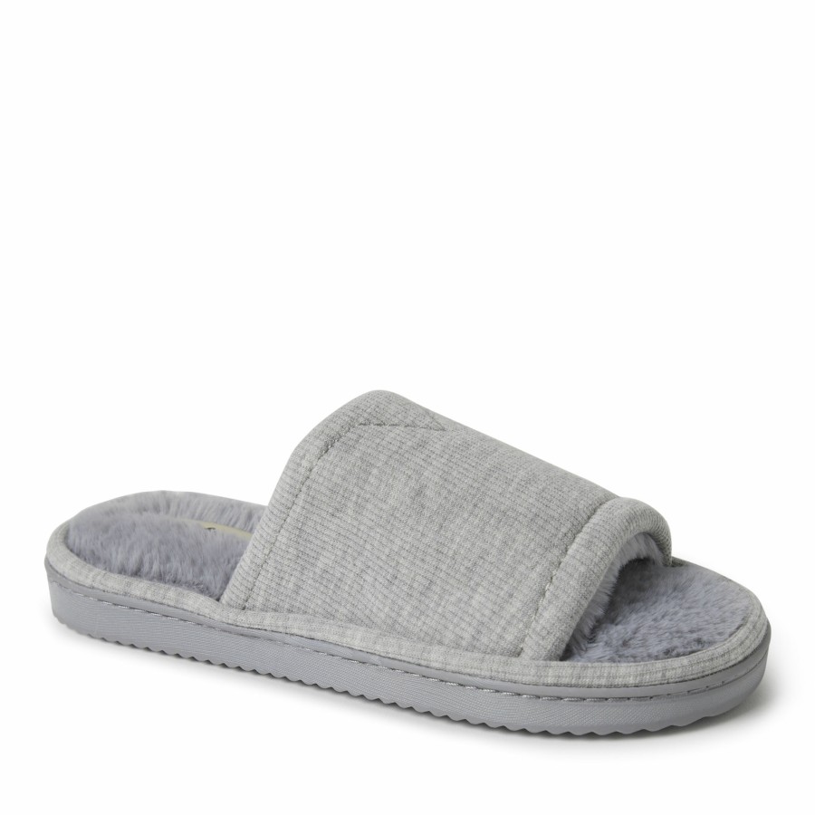 Women Dearfoams Slide & Flip Flop Slippers | Women'S Demi Rib Knit Slide