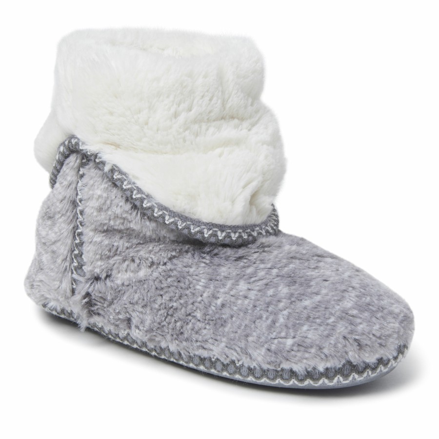 Women Dearfoams Boot & Bootie Slippers | Women'S Beth Faux Fur Foldown Bootie