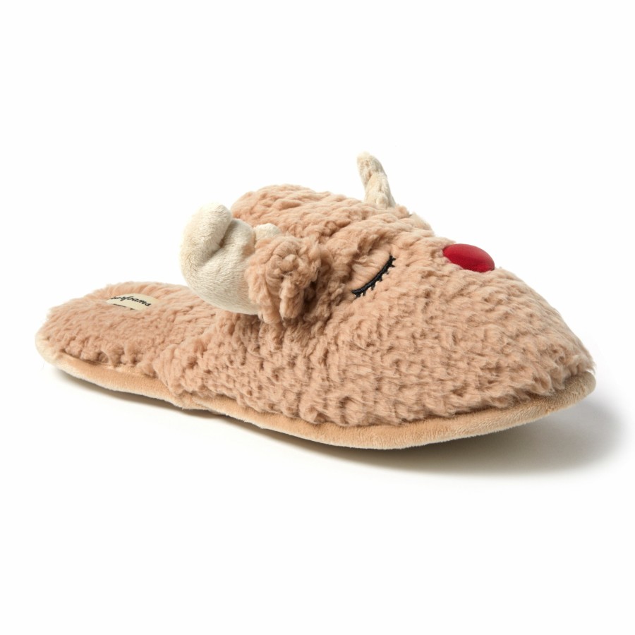 Men Dearfoams Clog & Scuff Slippers | Men'S Reindeer Scuff Slippers