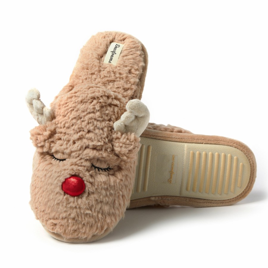 Men Dearfoams Clog & Scuff Slippers | Men'S Reindeer Scuff Slippers