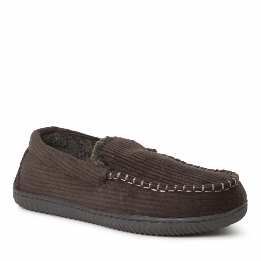 Men Dearfoams Moccasin Slippers | Men'S Niles Corduroy Moccasin