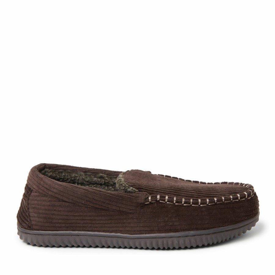 Men Dearfoams Moccasin Slippers | Men'S Niles Corduroy Moccasin