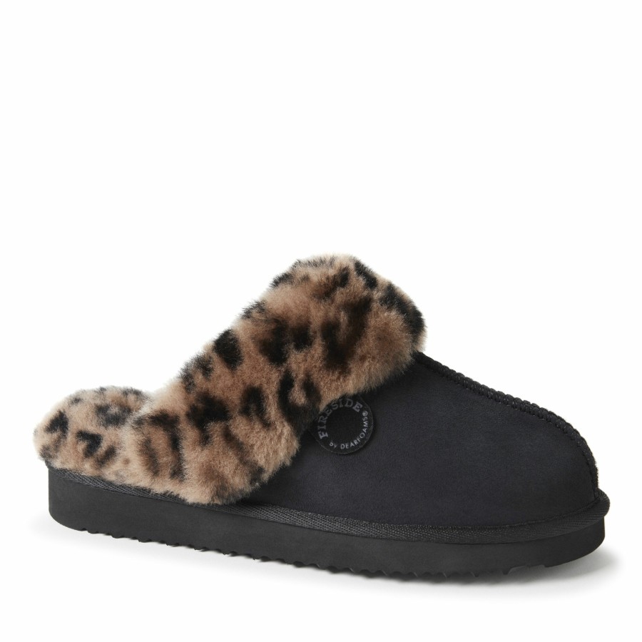 Women Dearfoams Clog & Scuff Slippers | Women'S Fireside By Dearfoams Sydney Water Resistant Genuine Shearling Scuff Slipper