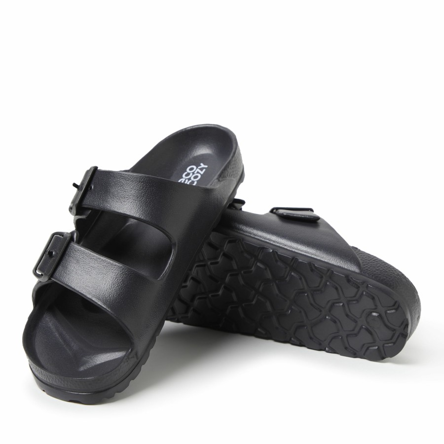 Women Dearfoams Sandals | Women'S Ecocozy Sustainable Double Buckle Sandal