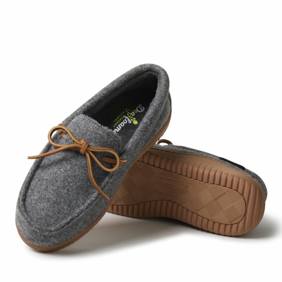 Women Dearfoams Moccasin Slippers | Women'S Wilmington Wool Blend Energy Return Moccasin Slippers