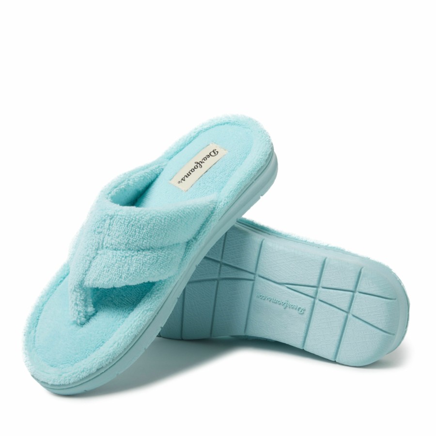 Women Dearfoams Slide & Flip Flop Slippers | Women'S Wrenley Terry Thong