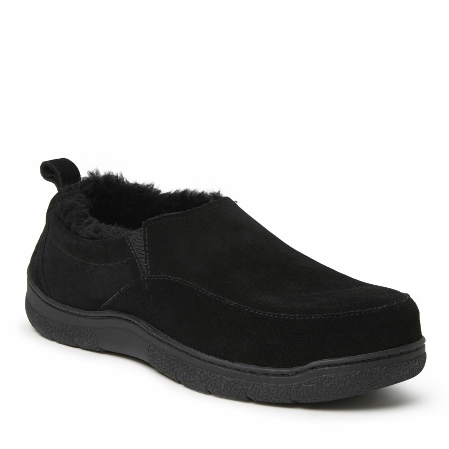 Men Dearfoams Slip-On Slippers | Men'S Graham Genuine Suede Closed Back Slipper