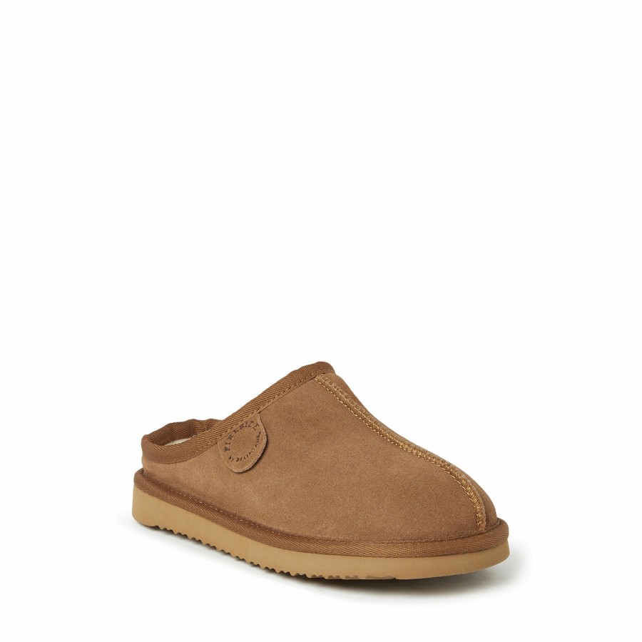 Kids Dearfoams Slippers | Kid'S Fireside By Dearfoams Dempsey Genuine Shearling Clog Slipper