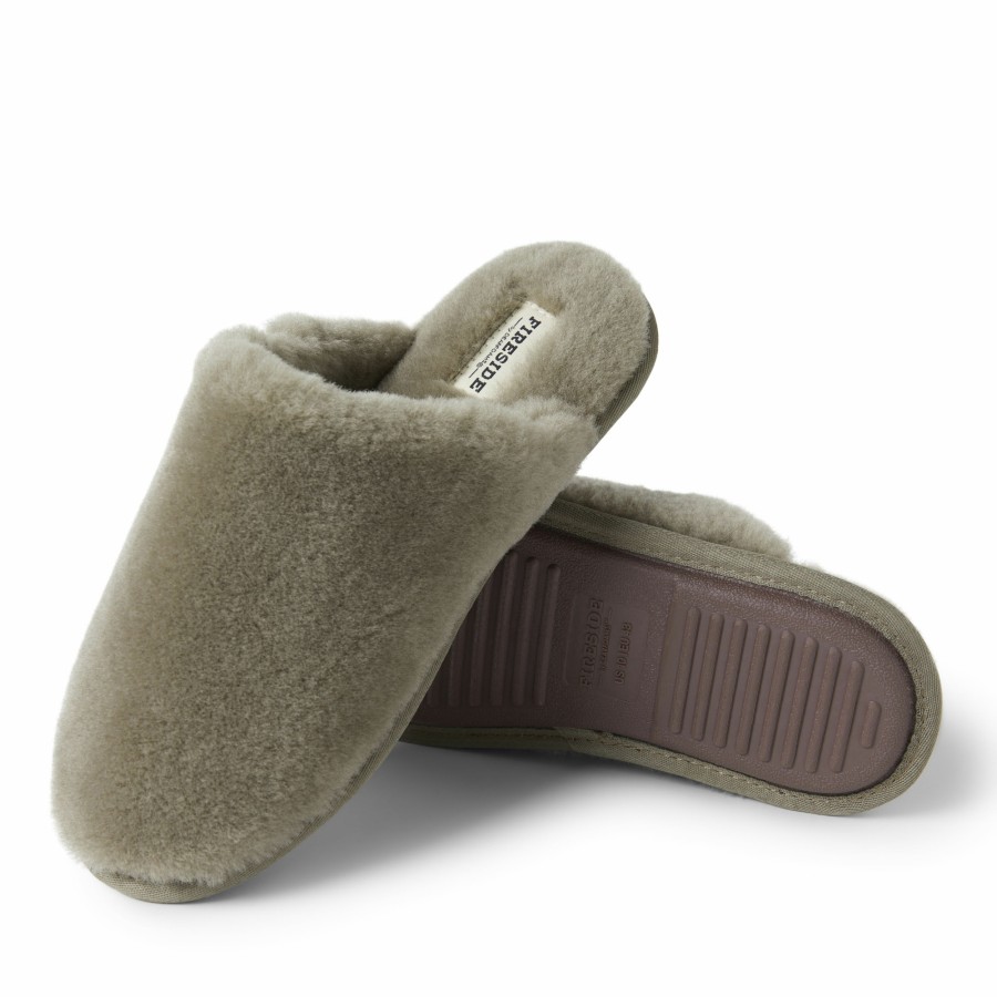 Men Dearfoams Clog & Scuff Slippers | Men'S Fireside By Dearfoams Broome Genuine Shearling Scuff